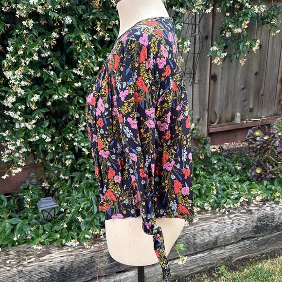 Banana Republic.Long Sleeve Blouse Puff Sleeve Floral Top Size XXS - Picture 7 of 9